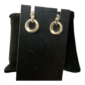Napier One Size Silver Tone Hoop Drop Earrings 1710